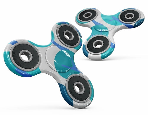 Bright Shades of Blue Cartoon Trees Full-Body Fidget Spinner Skin-Kit